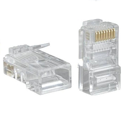 Коннектор LAN RJ45 ATCOM АТ3796 плоский, в техпаке, (100шт/уп)