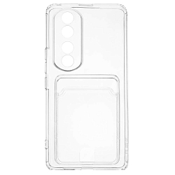 Задняя накладка ZIBELINO Silicone Card Holder для Honor X7A 4G (прозрачный) защита камеры