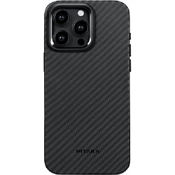 Задняя накладка PITAKA MagEZ Pro 4 для iPhone 15 Pro черно-серый, кевлар (арамид) (KI1501PP)