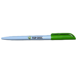 Ручка-стилус металлическая (зеленое яблоко), с гравировкой логотипа