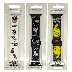 Силиконовый ремешок MOBIS для Apple Watch 42-44-45 mm с рисунком