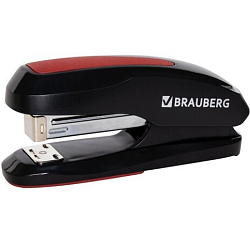 Степлер №24/6, 26/6 BRAUBERG "Extra", до 30 листов, черно-красный, 229085
