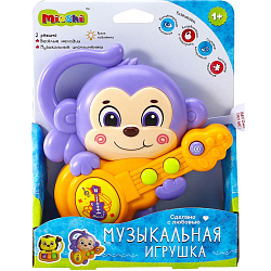 Музыкальная игрушка Mioshi "Мартышка с гитарой" (14х18 см, звуки, музыка, свет)