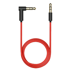 Кабель Jack 3.5 <--> Jack 3.5  1.5м OLMIO угловой, красный, чёрная вставка