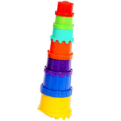 Пирамидка детская, стаканчики для песка, пластик, 32 см 10555356