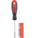 Отвертка MATRIX Fusion + биты + адаптер, 11 пред., PH + SL + Torx, CrV, 3к рукоятка "anti slip"// 11453