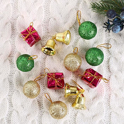 Набор украшений пластик 13 шт "Новогодний бум" (6 шаров, 4 колокольчика, 3 подарка) 3 см 5043661