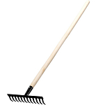 Грабли стальные, 1300 мм, 12 прямых зубьев, деревянный черенок// Сибртех 61741