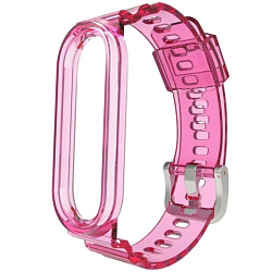 Силиконовый ремешок AKSBERRY для Xiaomi Mi Band 3/4/5/6 (прозрачный красный)