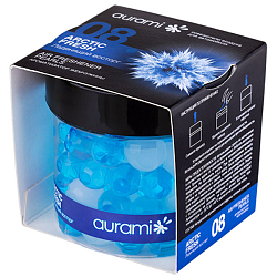 Ароматизатор AURAMI ЖЕМЧУЖИНЫ леденяший бриз, банка, гель, 100гр