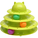 Игровой комплекс "Пижон" для кошек с 3 шариками, 24,5 х 24,5 х 13 см, зелёный   9064612