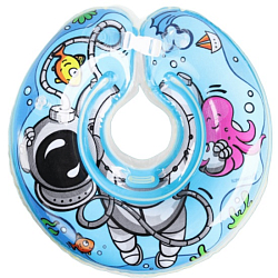 Круг для плавания новорожденных на шею «Подводник», надувной, с ручками, цвет голубой, Крошка Я