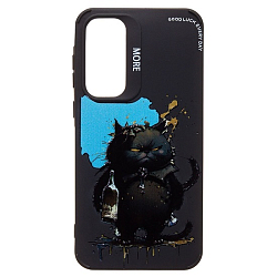 Задняя накладка SC335 для Samsung Galaxy A35 (черный кот) (black) (233020)