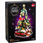 Конструктор «Новогодняя ёлочка», 850 деталей, с гирляндой