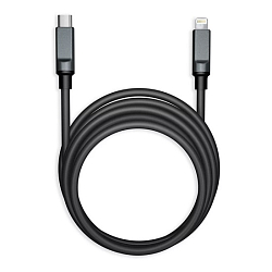 Кабель Lightning <--> Type-C  1.0м SMARTBUY BOLD черный (IK-12-PDBOLD-BLACK)