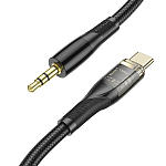Кабель Jack 3.5 <--> Type-C  1.0м HOCO UPA25, Discovery edition, чёрный