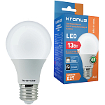 Лампа светодиодная KRONUS A60 13W/3000K/E27 тёплый свет (10/100)