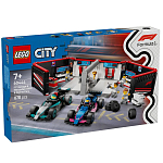 Конструктор LEGO CITY 60444 Гараж F1 для Mercedes-AMG и Alpine