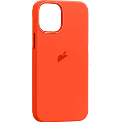 Задняя накладка Silicone Casе для iPhone 12 Pro Max Eletric Orange (MagSafe + анимация NFC) c LOGO