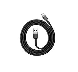 Кабель Type-C <--> Type-C  1.0м BASEUS Cafule серый, чёрная вставка