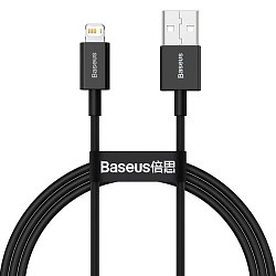 Кабель USB <--> Lightning  1.0м BASEUS Superior Series черный (CALYS-A01)