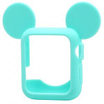 Силиконовый чехол для Apple Watch 42mm Mickey Mouse бирюзовый