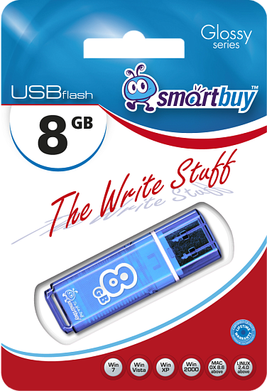 USB  8Gb Smart Buy Glossy series голубой