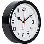 Будильник РУБИН "Классика", кварц d=15см, корпус черный (В4-003)