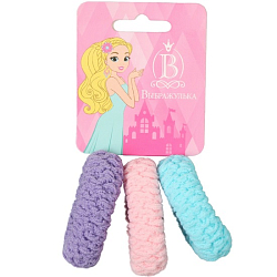 Резинка для волос "Махрушка спорт" (набор 3 шт) пастель жатка, 4 см 10679893