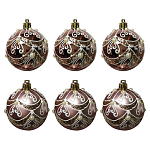 Набор шаров "Орнамент" (6шт) размер: 6 см арт.007484