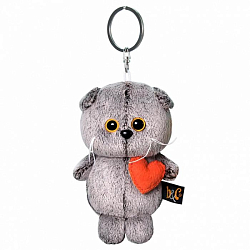 Мягкая игрушка - брелок Басик брелок с сердечком, 12 см