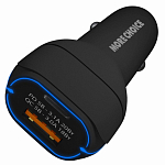 Авто ЗУ 1USB/1Type-C 3.1A MORE CHOICE AC32 Black, 38W+PD20W+QC3.0