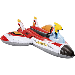 Надувная игрушка-наездник 117х117см INTEX "Самолет" с вод.пушкой, до 40кг, от 3 лет, 2 цвета (57536)