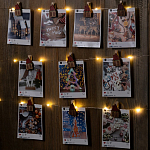 Гирлянда "Нить - Роса с насадками" 2 м, «Прищепки-домики», свечение тёплое белое, ААх2, IP20