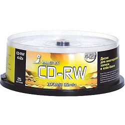 Диск CD-RW Smart Track 80min 4-12x CB-25/250/