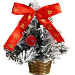 Искусственная ёлка настольная «Зимнее волшебство. Фестивальная, в горшочке», 22 см, ПВХ ветки отгибаются