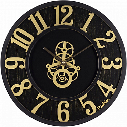 Часы настенные РУБИН "Механизм", из дерева, с патиной. d=40 (4046-001)