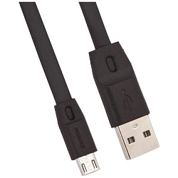 Кабель USB <--> microUSB  1.0м REMAX RC-C001 черный (Flushing Series)
