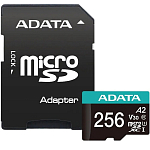Micro SD 256Gb A-Data Class 10 Premier Pro A1 UHS-I (100 Mb/s) + SD адаптер