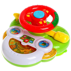 Руль музыкальный «Весёлые животные», световые и звуковые эффекты, работает от батареек