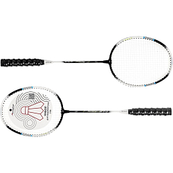 Ракетки для бадминтона ONLYTOP, алюминий, набор 2 шт., в чехле, цвет чёрный/белый 9285878