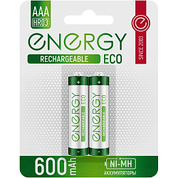 Аккумулятор ENERGY R03 Eco 600mAh BL-2 (2/24/288)