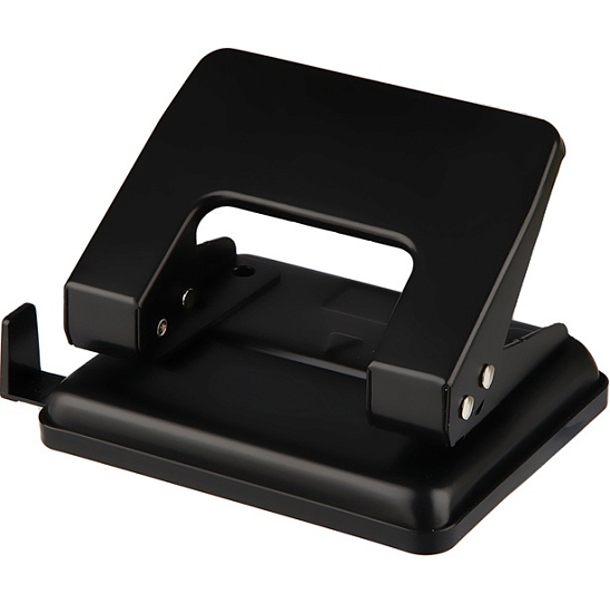 Дырокол на 20л металл. черный, с линейкой  Space  P204_1865BK