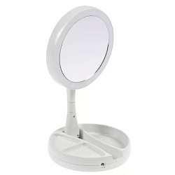 Зеркало для макияжа с подсветкой LuazON KZ-09, увеличение х10, белый