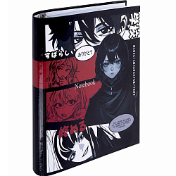 Тетрадь на кольцах А5 175х215мм, 120л, твердый картон, клетка, BRAUBERG, Anime Manga, 404715