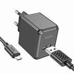 Сетевое ЗУ 1USB 2.1A HOCO CS11A Ocean, Black, microUSB