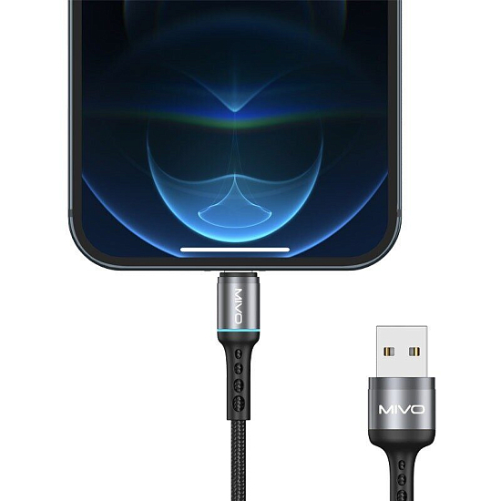 Кабель USB <--> Lightning  1.0м MIVO MX-45L черный