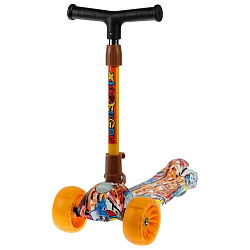 Самокат стальной, колёса световые PU d=11/5 см, ABEC 7, складной, до 65 кг, цвет оранжевый