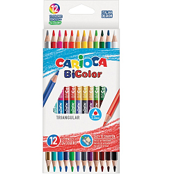 Карандаши двусторонние CARIOCA "Bi-color", 12 шт, 24 цв