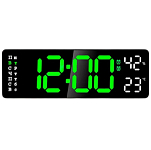 Часы настенные электронные большой дисплей будильник,температура прямоугольные TIMELAB 7.5*23 см